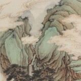 【已售】吳顯剛 四尺斗方《行到水窮處 坐看云起時》 貴州七星關美協主席