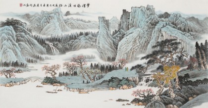 廖崧越 三尺《夢里依舊溪山好》 廣西桂林美協會員