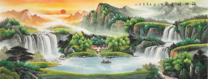 【已售】吳東 小六尺《福地祥光》 著名易經(jīng)風(fēng)水畫(huà)家