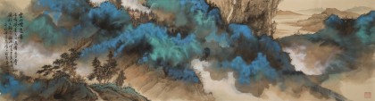 貴州七星關美協主席吳顯剛 六尺對開《云山煙巒圖》