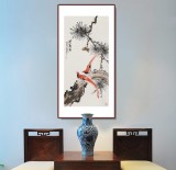 【已售】梁景欣 三尺《雙壽圖》 學院派畫家