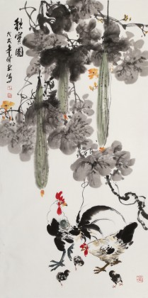 王寶欽 四尺《秋實圖》當代花鳥牡丹畫名家（詢價）