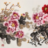 【已售】王偉寧 小六尺《花開富貴》 青年書畫才俊 河南美協會員