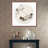 王寶欽 三尺團(tuán)扇荷花《荷香圖》當(dāng)代花鳥牡丹畫名家（詢價）