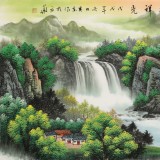 【已售】吳東 小六尺《福地祥光》 著名易經風水畫家