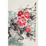 【已售】王偉寧 四尺三開《花香醉人》 青年書畫才俊 河南美協(xié)會員