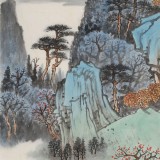 【已售】廖崧越 四尺三開(kāi)《家山常常入夢(mèng)鄉(xiāng)》 廣西桂林美協(xié)會(huì)員