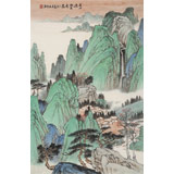 廖崧越 四尺三開《溪山過雨春色濃》 廣西桂林美協會員