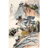 【已售】何一鳴 四尺三開《家山常常在夢鄉》
