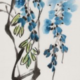 庾超然 四尺三開《紫藤花開》 黃鶴樓書畫院院長