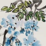 庾超然 四尺三開《紫藤花開》 黃鶴樓書畫院院長