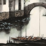 【已售】苗雨 四尺斗方《江南》 遼寧工美教授 師從吳冠中