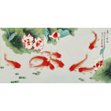 【已售】凌雪 四尺《年年有余》 北京美協會員
