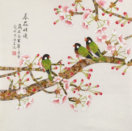 【已售】凌雪 四尺斗方《春花爛漫》 北京美協會員