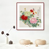 【已售】凌雪 四尺斗方《花開富貴》 北京美協會員