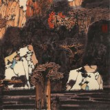 張勇 四尺斗方《湖山秋霽》 吉林著名山水畫家
