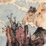 張勇 四尺三開《江山無限》 吉林著名山水畫家