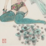 王其志 《芭蕉美人圖》  中美協會員 江蘇贛榆美協副主席
