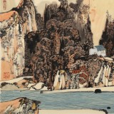 張勇 四尺斗方《秋山隱逸圖》 吉林著名山水畫家