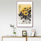 【已售】何一鳴 四尺三開《向陽花開》