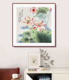 【已售】凌雪 四尺斗方《荷香萬里》 北京美協(xié)會員