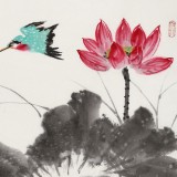 【已售】何一鳴 四尺三開《一花一世界》