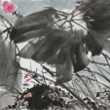 【已售】何一鳴 四尺對開《清香溢遠》