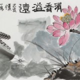 【已售】何一鳴 四尺對開《清香溢遠》