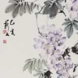 【已售】陳薪名《紫氣東來》 第六屆全國花鳥畫展金獎獲得者