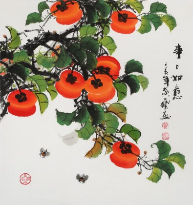 【已售】黃藝三尺斗方《事事如意》