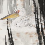 【已售】陳薪名《蘆塘》 中美協會員 第六屆全國花鳥畫展金獎獲得者