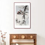 【已售】陳薪名《松雪錦雞圖》 第六屆全國花鳥畫展金獎獲得者