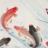 【已售】梁景欣 六尺斗方《九順呈祥》 青大美院學(xué)院派畫(huà)家