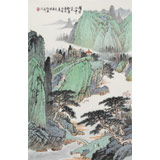 廖崧越 四尺三開《攜琴山中覓》 廣西桂林美協(xié)會員
