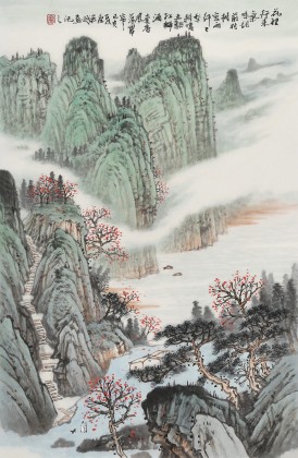 廖崧越 四尺三開《花里行來氣味甜》 廣西桂林美協會員