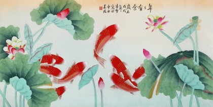 【已售】凌雪 四尺《年年有余》 北京美協會員