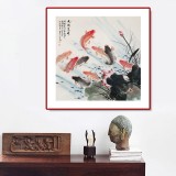 【已售】梁景欣 六尺斗方《九順呈祥》 青大美院學(xué)院派畫(huà)家