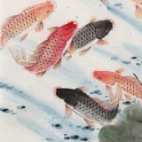 【已售】梁景欣 六尺斗方《九順呈祥》 青大美院學(xué)院派畫(huà)家