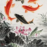 【已售】周升達(dá) 四尺《富貴久魚》 中國畫院國畫組長（詢價(jià)）