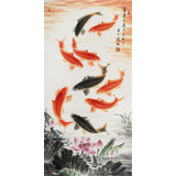 【已售】周升達 四尺《富貴久魚》 中國畫院國畫組長（詢價）