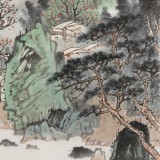 廖崧越 四尺三開《春濕花路雨》 廣西桂林美協會員