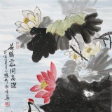【已售】何一鳴 三尺《荷鶴二仙同高潔》