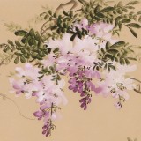 【已售】皇甫小喜 四尺斗方《紫氣東來》 河南著名花鳥畫家