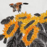 【已售】何一鳴 四尺三開《向陽花》
