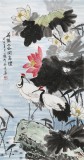 【已售】何一鳴 三尺《荷鶴二仙同高潔》
