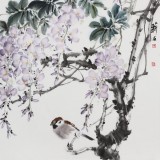 【已售】陳薪名《紫氣東來》 第六屆全國(guó)花鳥畫展金獎(jiǎng)獲得者