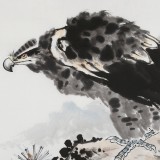 【已售】梁景欣 四尺斗方《雄視圖》 學院派畫家