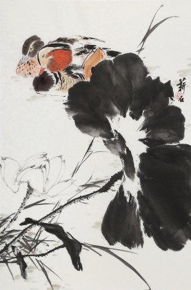 陳薪名《鴛鴦戲水》 中美協會員 第六屆全國花鳥畫展金獎獲得者