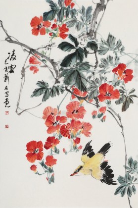 【已售】陳薪名《凌云》 第六屆全國(guó)花鳥(niǎo)畫(huà)展金獎(jiǎng)獲得者