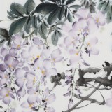 【已售】陳薪名《紫氣東來》 第六屆全國(guó)花鳥畫展金獎(jiǎng)獲得者